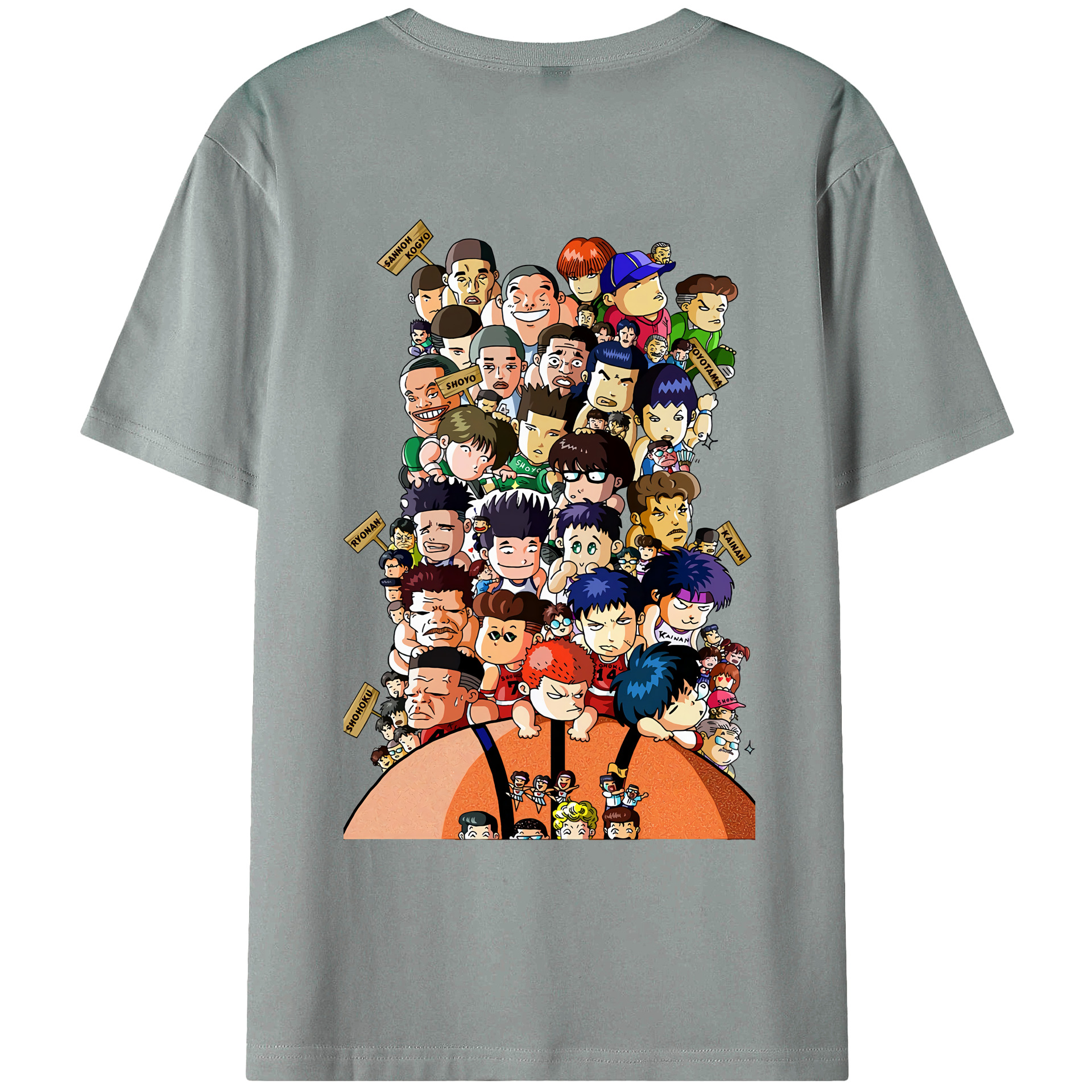 （画像用） SLAM DUNK／スラムダンク 綿100％ メンズ半袖Tシャツ（バックプリント） 通気性